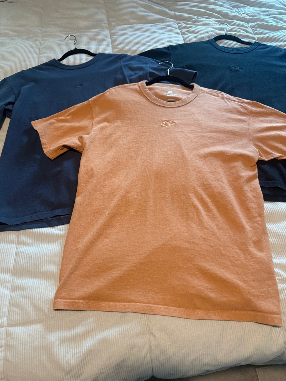 Nike Crew Tee Trio - Rust Orange & Deep Navy, Black-BUNDLE!